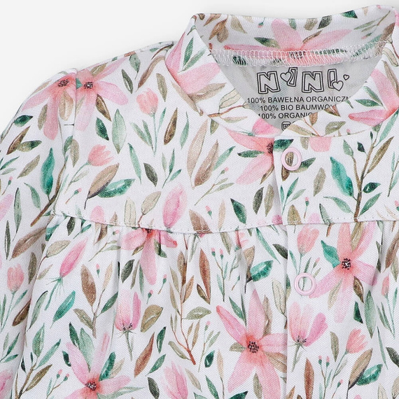 Pink Flowers Kaftanik niemowlęcy z bawełny organicznej Nini