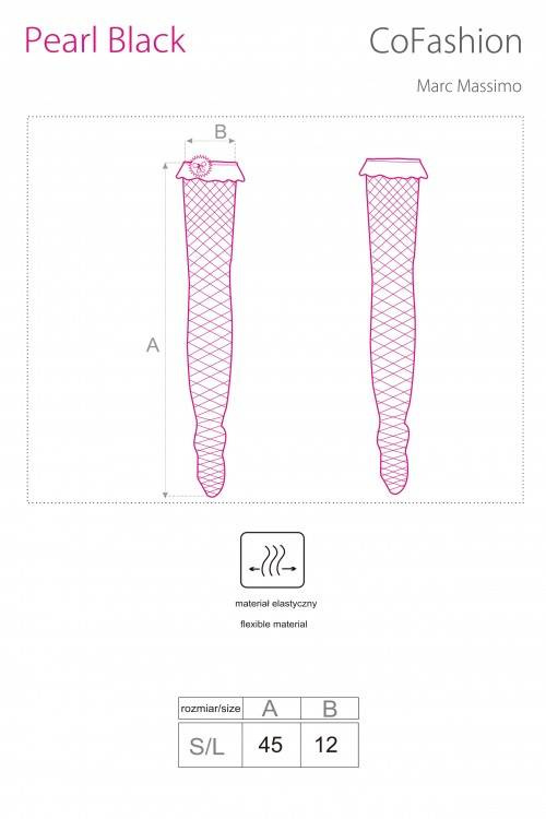 Pearl Black CF 17277 Pończochy samonośne CoFashion Marc Massimo 