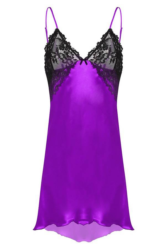 Evelyn Halka satynowa koszulka damska DKaren - fiolet