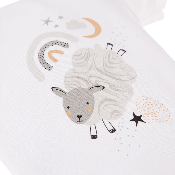 Mellow Body z krókim rękawem z nadrukiem Ewa Klucze- biały