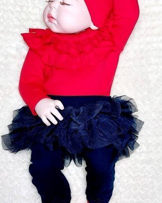 Cała Ja Body z długim rękawem Bambarillo czerwony