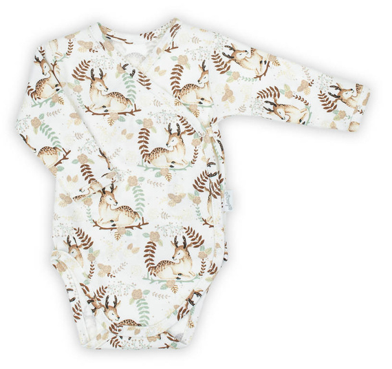 187096 Bibi Kopertowe Body z długim rękawem Nicol - kremowy