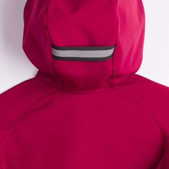229002 Nicol Kurtka softshell dziewczęca kaptur polar odblask- bordowa 