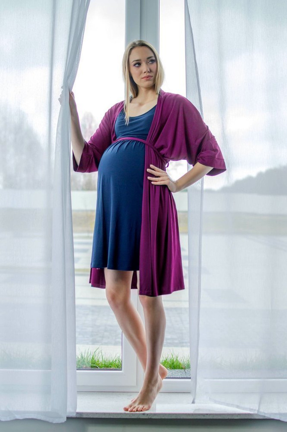 311 Szlafrok kimono MIRACLE wiązany w pasie- śliwka