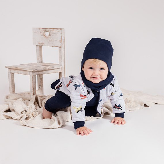 219287 Willy kurtka dresowa dwustronna Nicol – granatowa i szara w samoloty