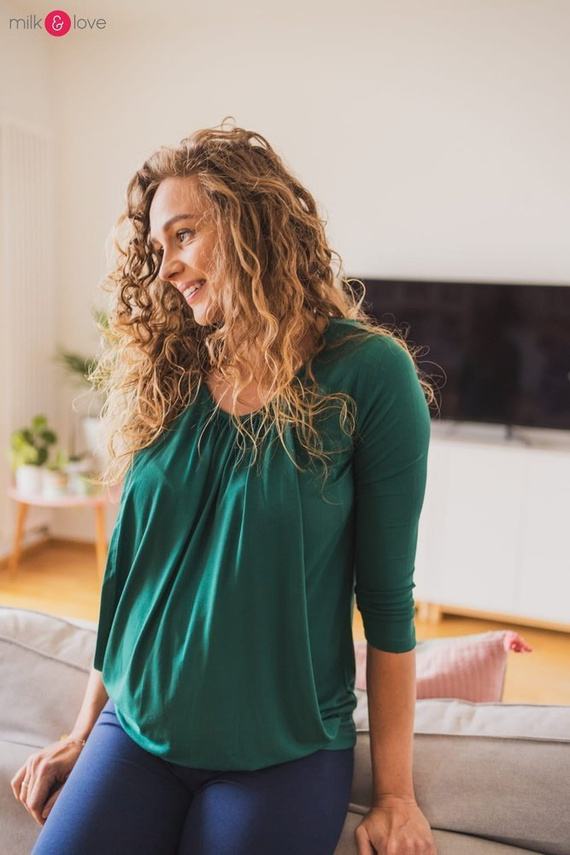 Kangaroo bluzka ciążowa i do karmienia z rękawem 7/8 Milk&Love rose brown