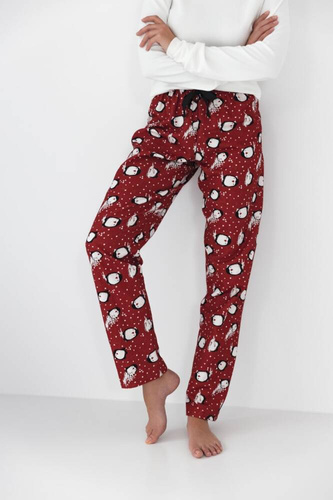 Sensis Honora Piżama damska - kremowy-czerwony