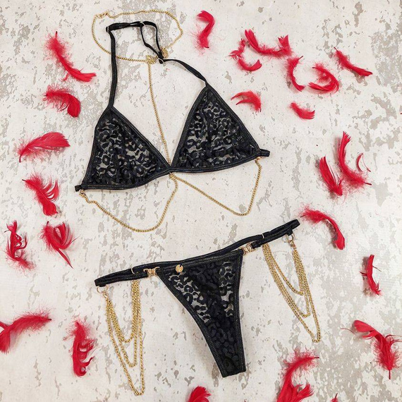 Pantheria komplet 2-częściowy Obsessive czarny 