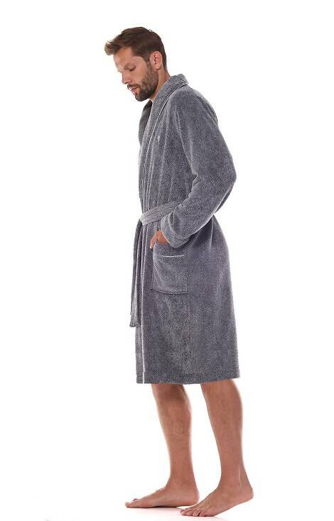 2451 Pegasus Szlafrok męski L&L - grafitowy