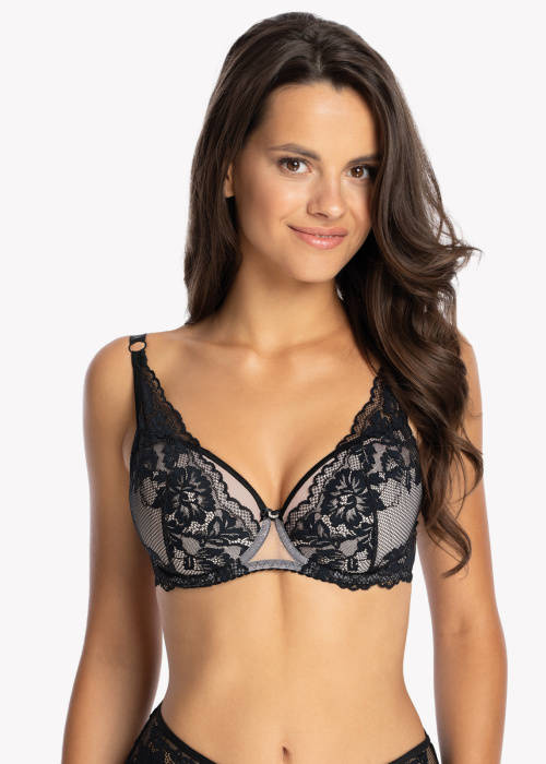 BS-1112 Valentina Biustonosz Push- up Gaia - czarny