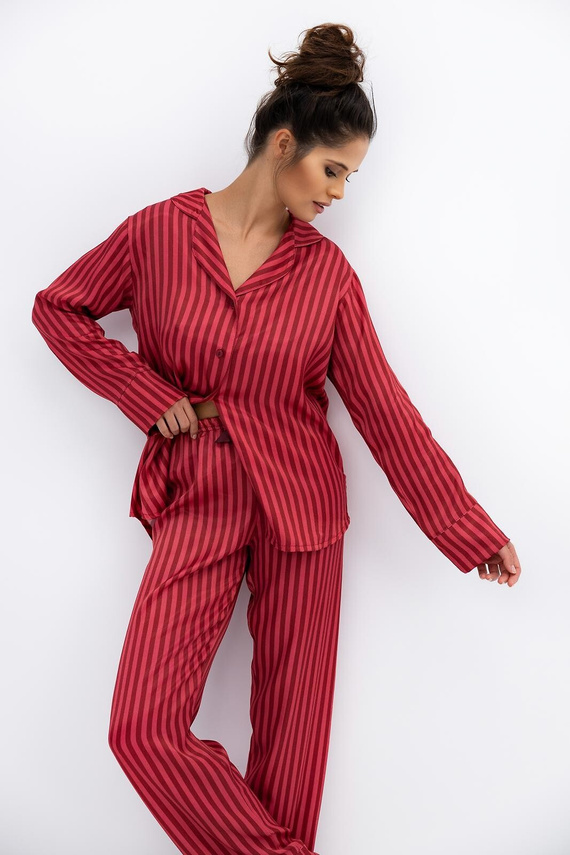 Rosemary Piżama damska Sensis – wiskozowa, rozpinana, w paski