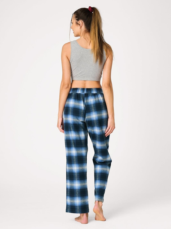 Spodnie piżamowe damskie Key LHE 465 jeans – flanela, 100% bawełna