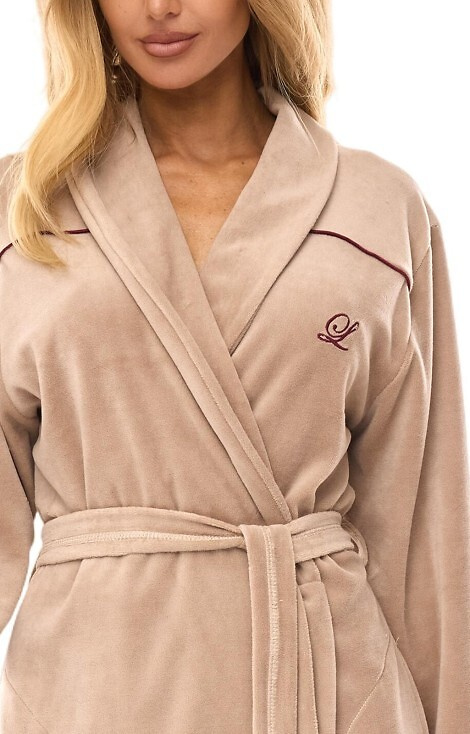 2508 Szlafrok Damski L&L - beżowy