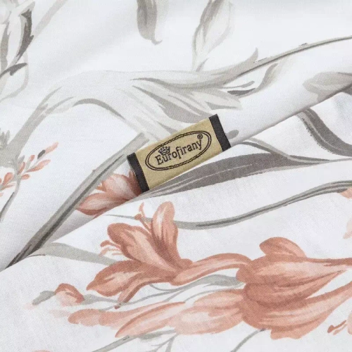 Sara 34 Pościel bawełniana kwiaty Eurofirany morelowy