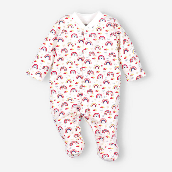 ABN-4606/TĘC Tęcza Pajacyk bawełniany dla dziewczynki Nini druk