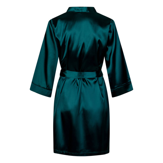Vesna Szlafrok damski satynowy ByShelly - butelkowy zielony