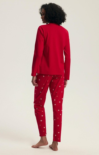 43718 Dotie Świąteczna piżama damska Henderson czerwona – długi rękaw i spodnie
