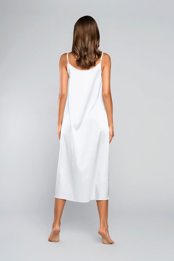 Dotyk koszula nocna wąskie ramiączko, długa Italia Fashion - ecru