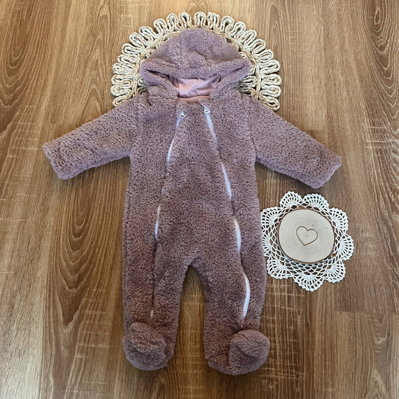 KL003 Miś kombinezon dwuwarstwowy Mamatti - ciemny różowy