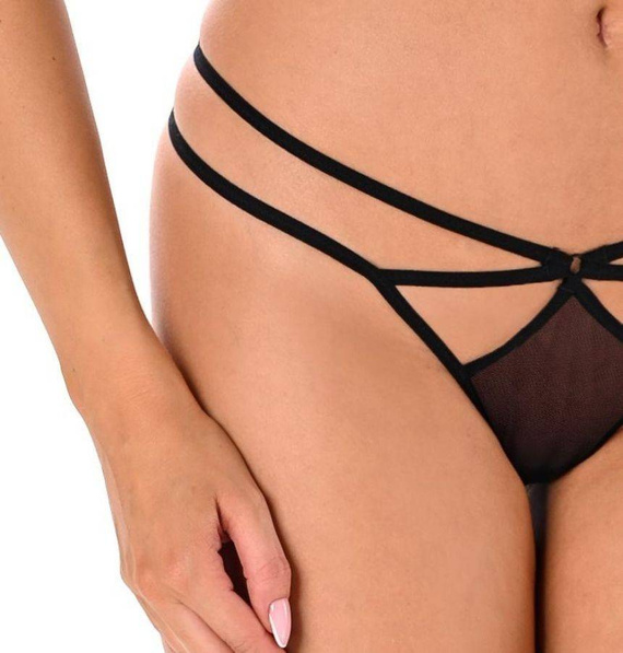 3137 Suzie Stringi koronkowe Teyli - czarne