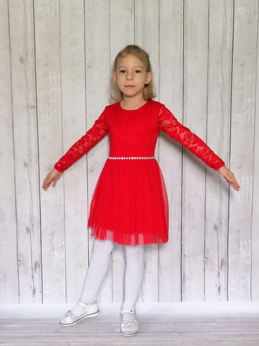 Angel II Sukienka długi rękaw Bambarillo czerwony