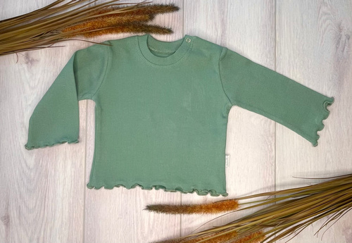 BI005 Bluzka dziewczęca z długim rękawem Mamatti - zielony