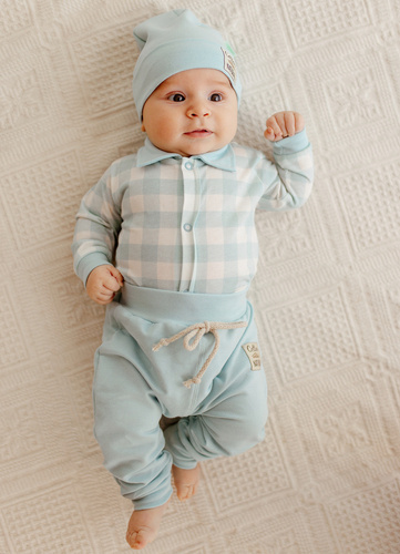 10230 "El Mohito" Spodnie niemowlęce Makoma miętowy