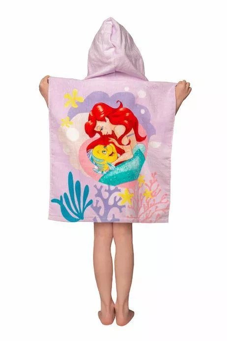 Poncho dziecięce Arielka Syrenka różowe Ręcznik z kapturem Disney Jf24 Na basen, plażę, kąpiel Jerry Fabrics