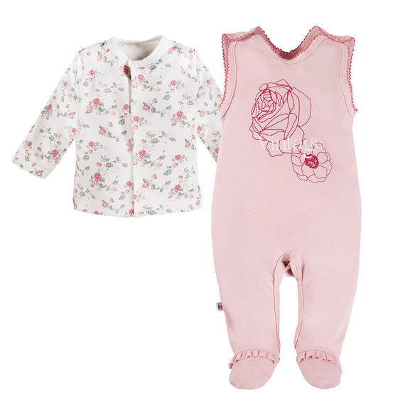 Roses Komplet Śpioch + kaftan Eevi- jasny róż