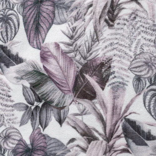 Davos 2 Koc narzuta liście Eurofirany fioletowy szary