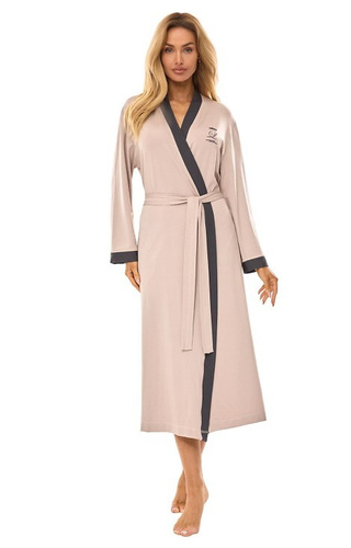 2505 Szlafrok Damski długi L&L - beżowy