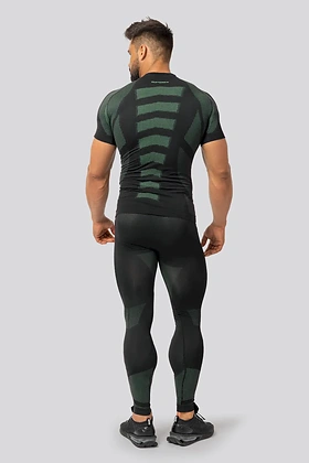 Brubeck Breeze 2.0 męska koszulka termoaktywna Nilit Breeze krótki rękaw Black/Green