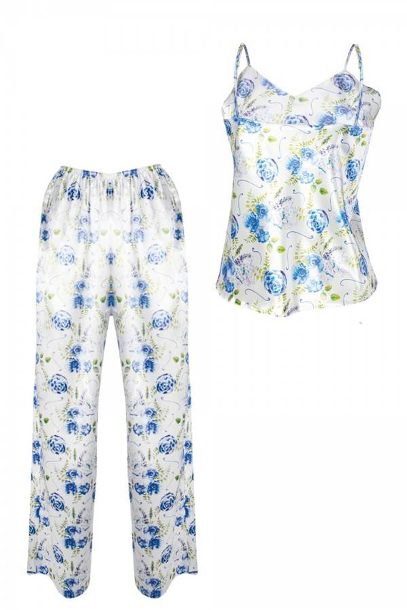 DK-KI Flowers Komplet Damski Piżama DKaren - 3 biały