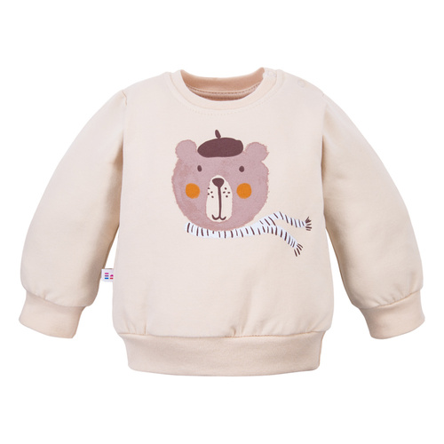Beary Cool Bluza dresowa Eevi – jasny beż, bawełna, nadruk misia