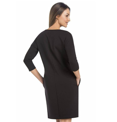 196107 Lana Klasyczna Sukienka, 3/4 rękaw Teyli - czarna