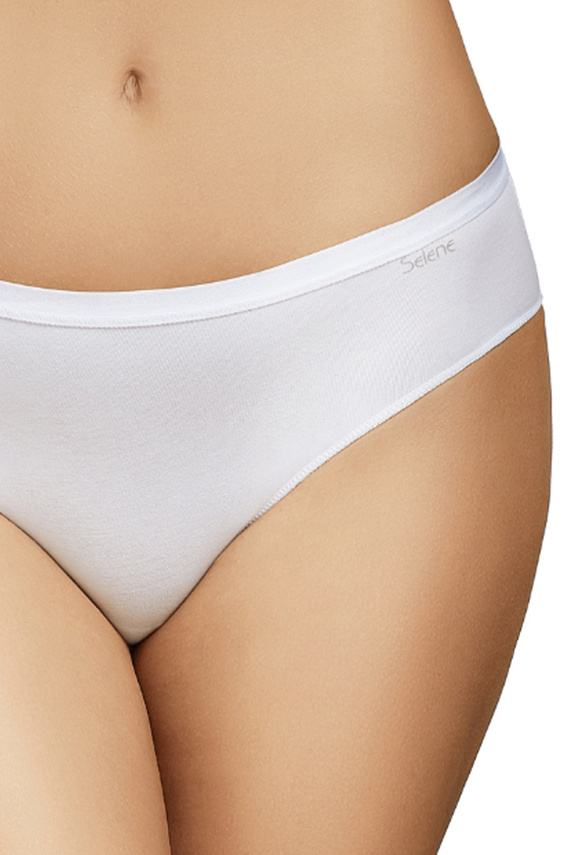 Figi bikini Selene 400 biały dwupak bawełniane gładkie klasyczne