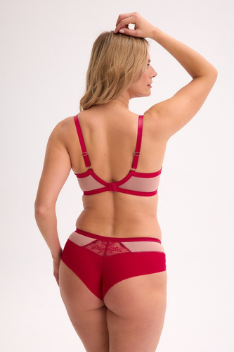 Biustonosz soft balconette Gaia BS 1274 Frida – czerwony, miękka miseczka, zmysłowy fason