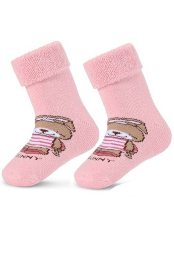 Skarpetki dziecięce wzorzyste frotte z ABS-em Be Snazzy brudny róż 3 