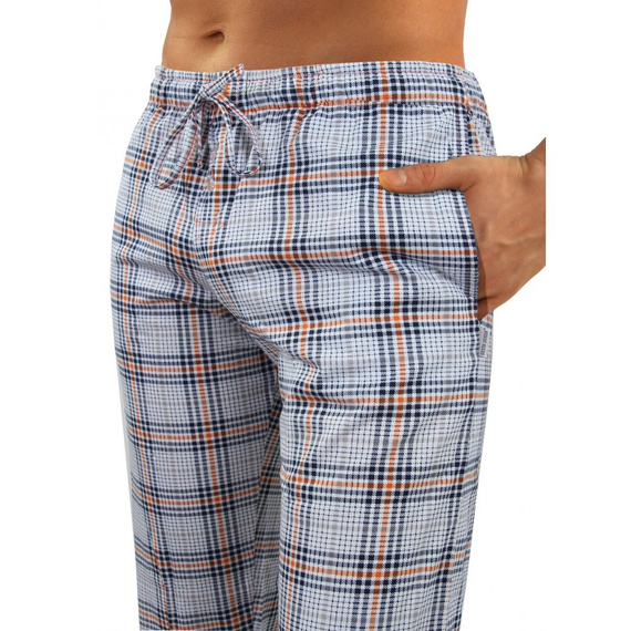 2379/29 Piżama Męska długi rękaw i spodnie Sesto Senso - pomarańczowy