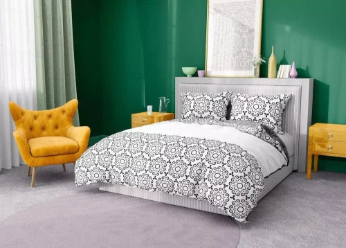 Glamour 017 Pościel bawełniana ornament Faro szary