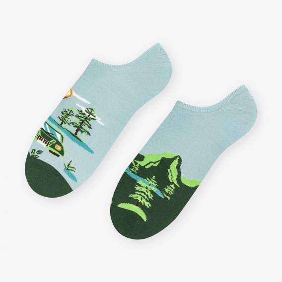 009 Skarpety Stopki Asymetryczne męskie More - 021 błękitny jasny