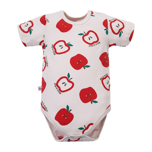 Body niemowlęce Eevi Snack Time krótki rękaw bawełna elastyczne-ecru