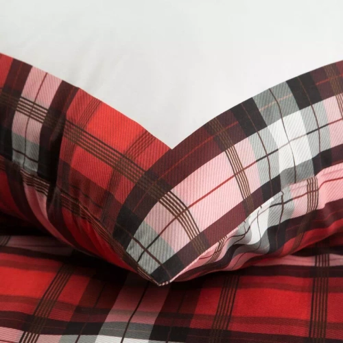 Bliss Pościel świąteczna kratka gwiazda betlejemska Eurofirany czerwony