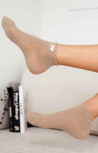 1115 Zakostki Damskie Ażur Milena-beżowy