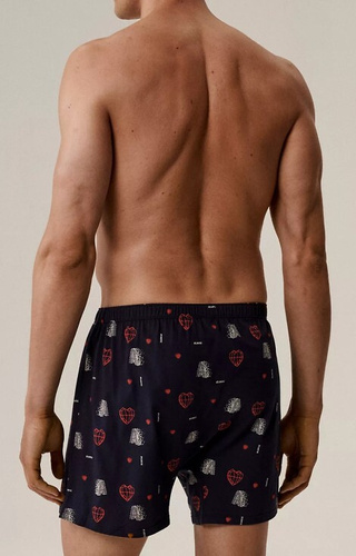 2GMB-012 Bokserki męskie  Atlantic –  bawełniane, w serca, 2-pak, luźny krój