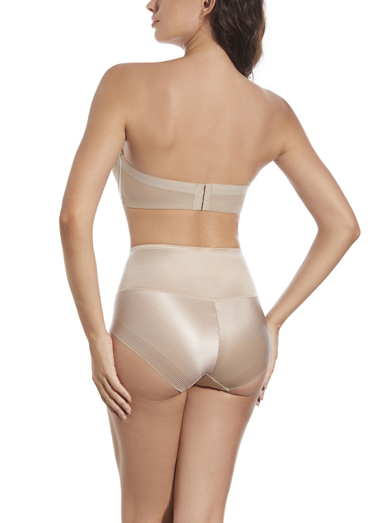 Vilma Biustonosz – samonośna bardotka, usztywniana, z fiszbinami i silikonem Selene beżowy