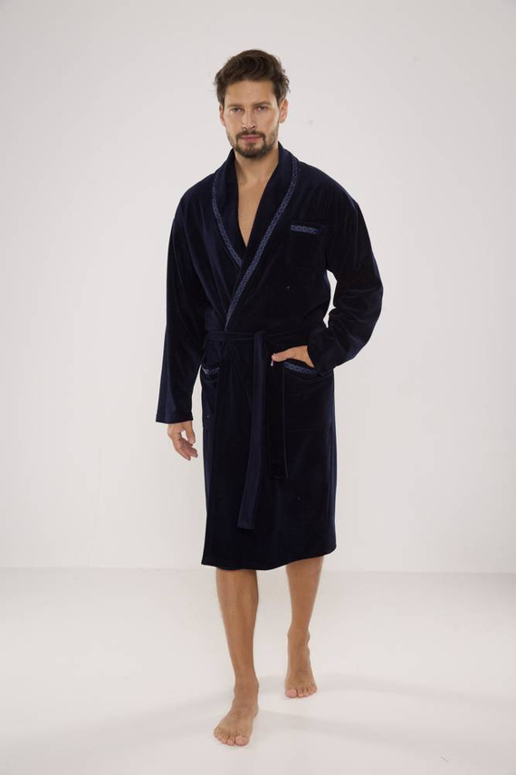 666 Ronaldo szlafrok męski De Lafense - granat