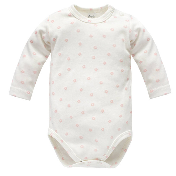 Lovely Day Body z długim rękawem Pinokio - ecru kwiaty