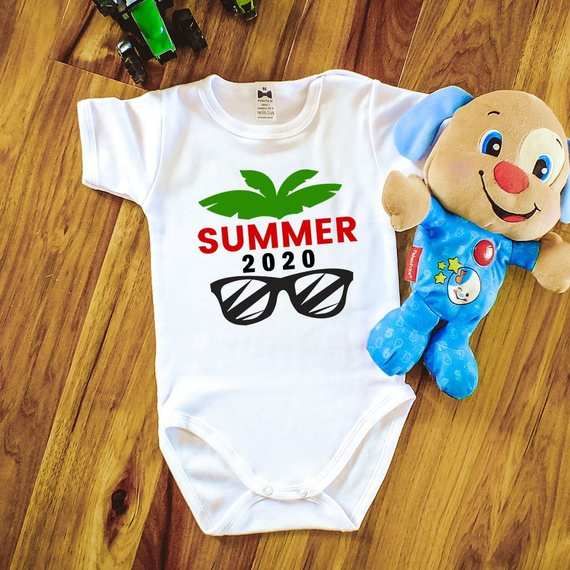 Body krótki rękaw "Wakacje 2020" Moocha czarny