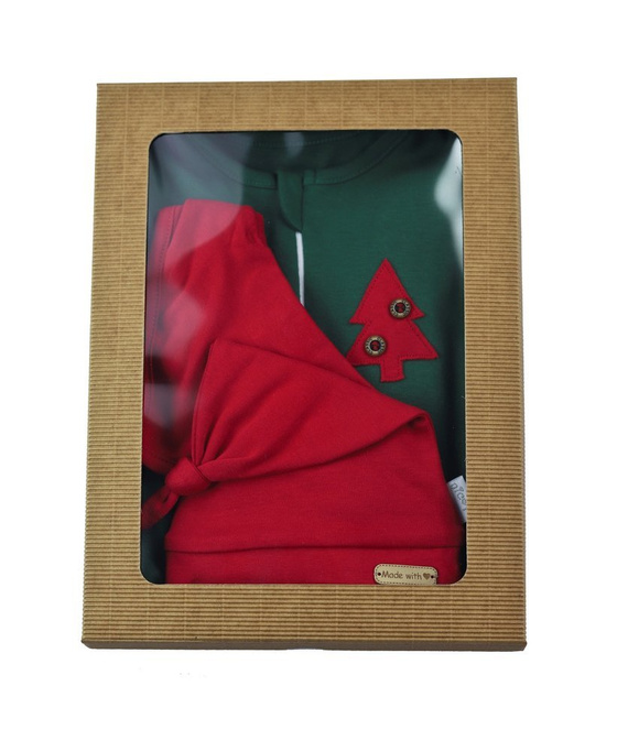 163080 Komplet czapka, apaszka i pajac "Magia Świąt" Nicol - zielony